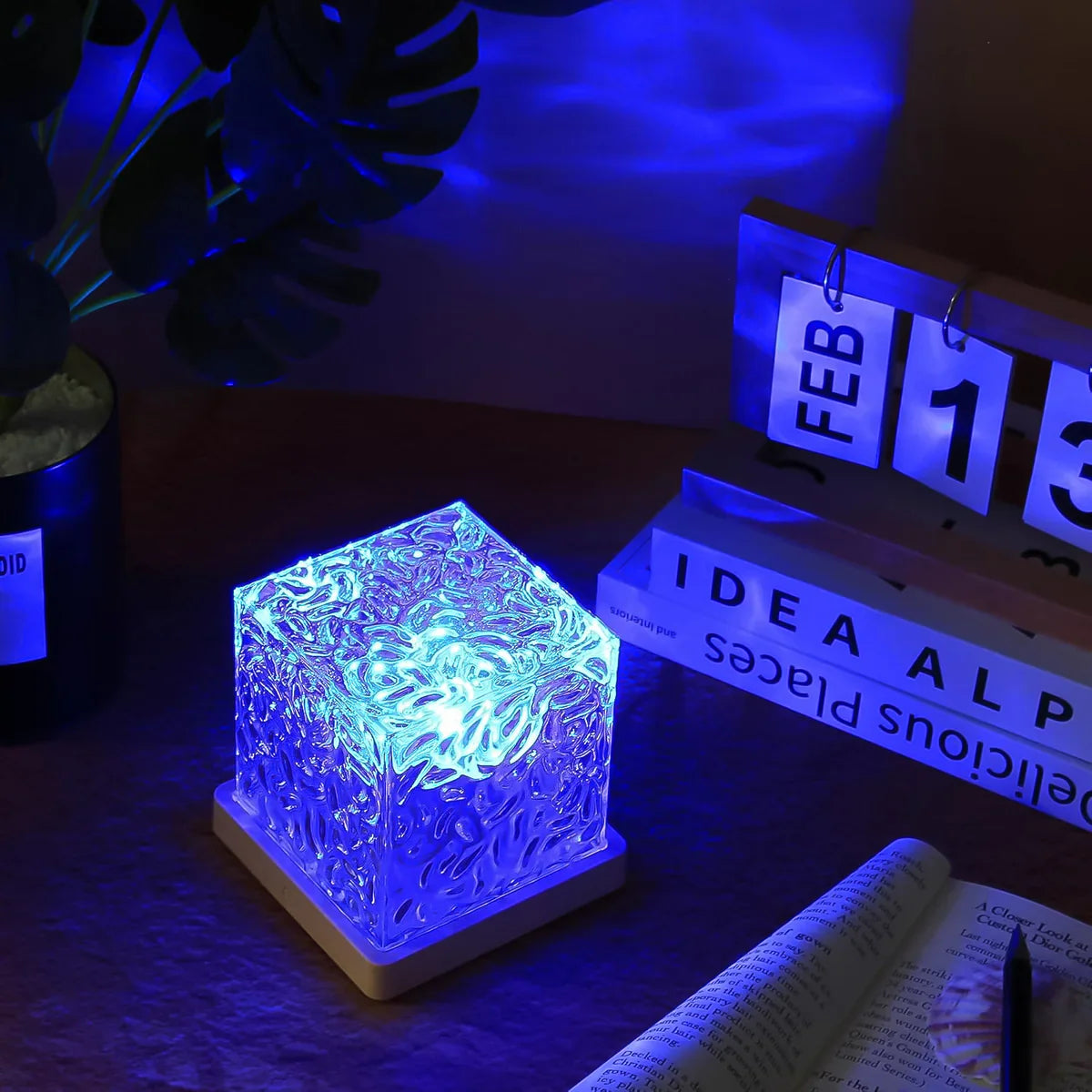 Aura Wave Pro Rotating Water Ripple Night Lamp with Remote