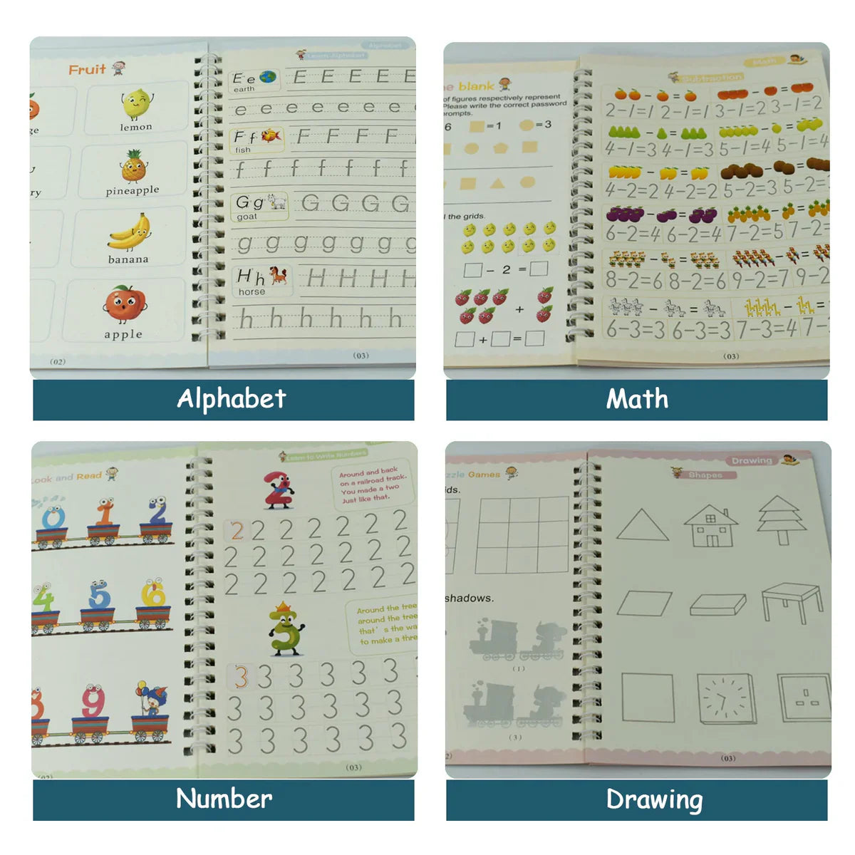 Re Write Pro 4-Piece Reusable Magic Copybook Set