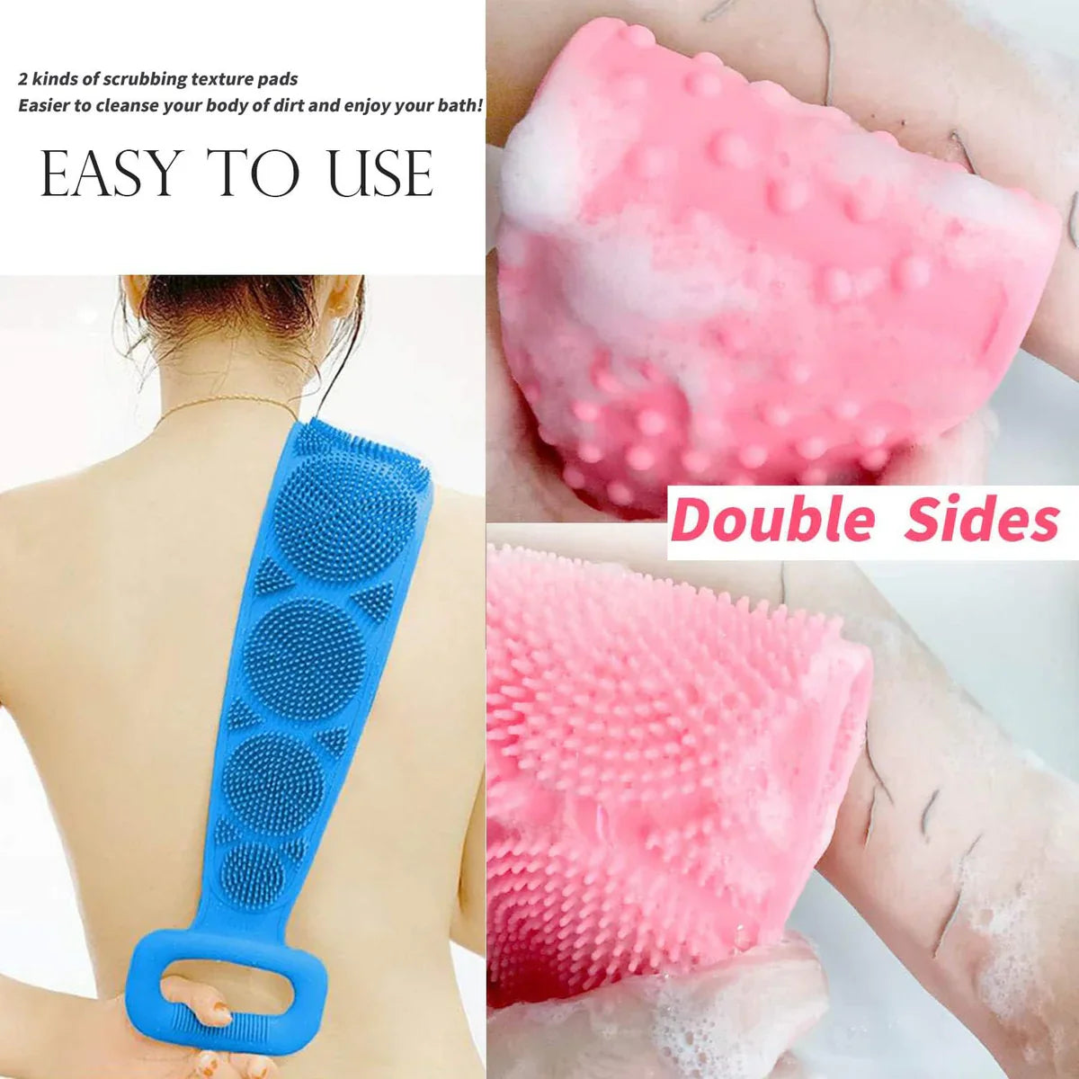Eco Soft Pro Silicone Bath & Back Scrubber Strap