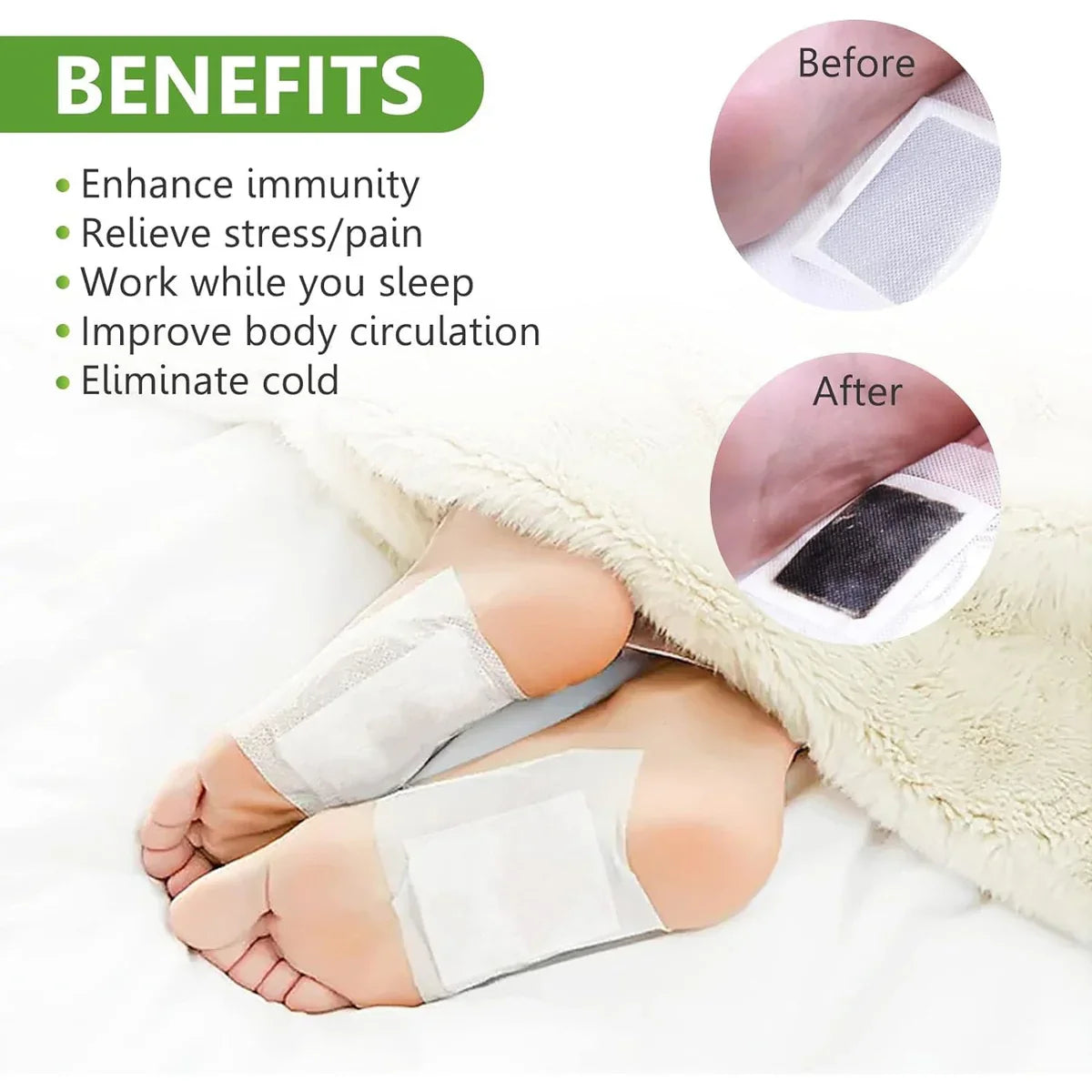 Detoxi Pure Ginger & Salt Cleansing Foot Pads (30-Piece Set)