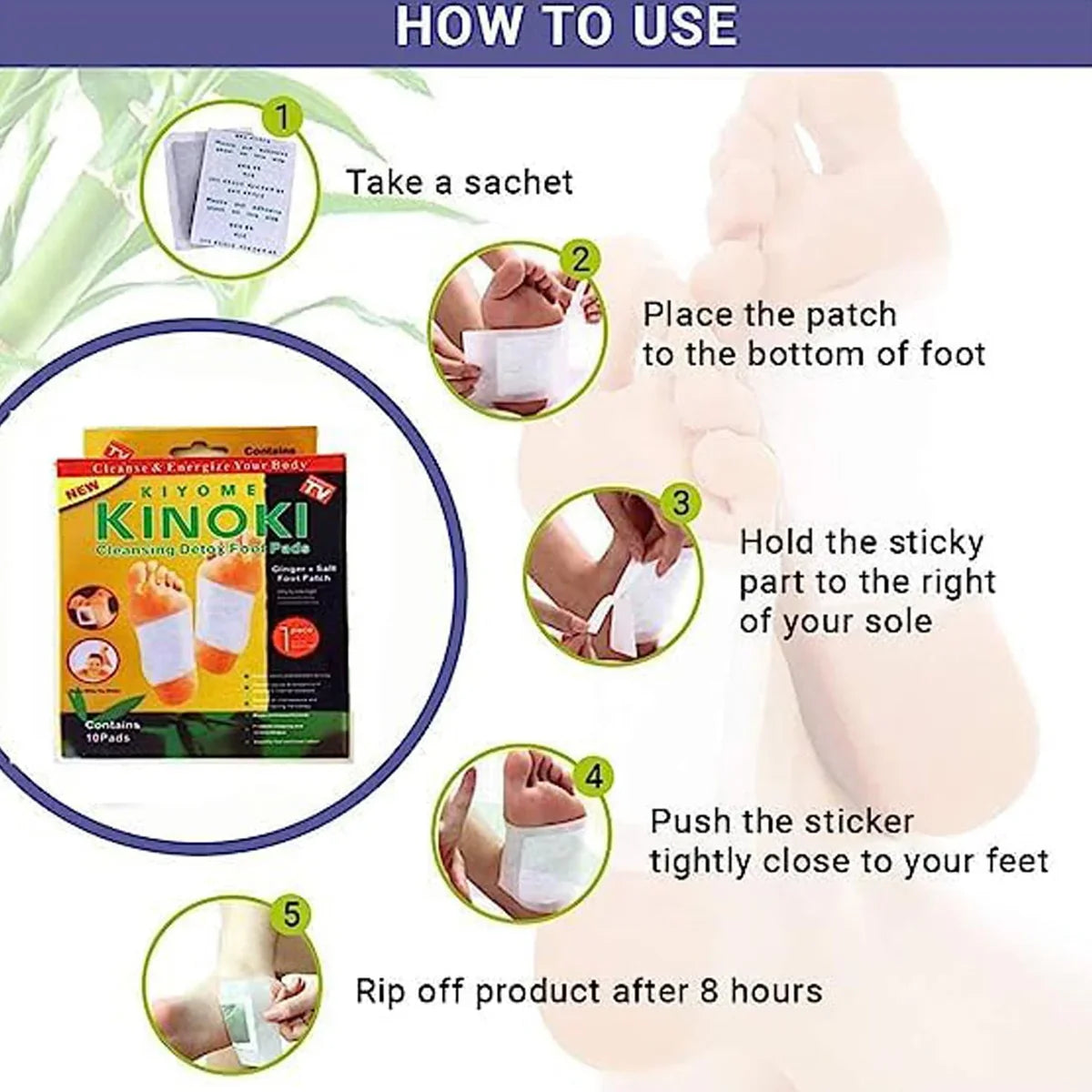 Detoxi Pure Ginger & Salt Cleansing Foot Pads (30-Piece Set)