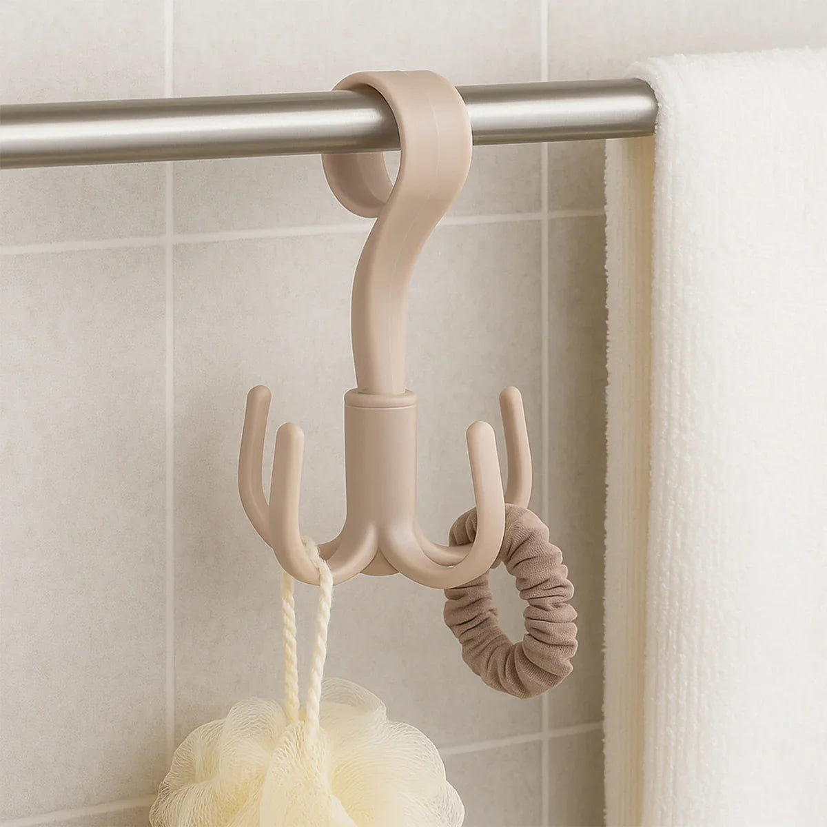 Spin Hook Pro 360° Rotating Multi-Purpose Wall Hooks (Set of 4)
