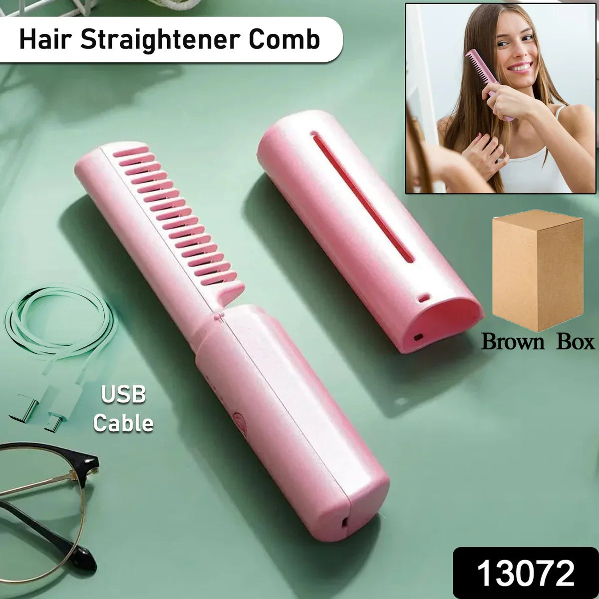 Silk Straight Pro Mini USB Cordless Hair Straightener Brush