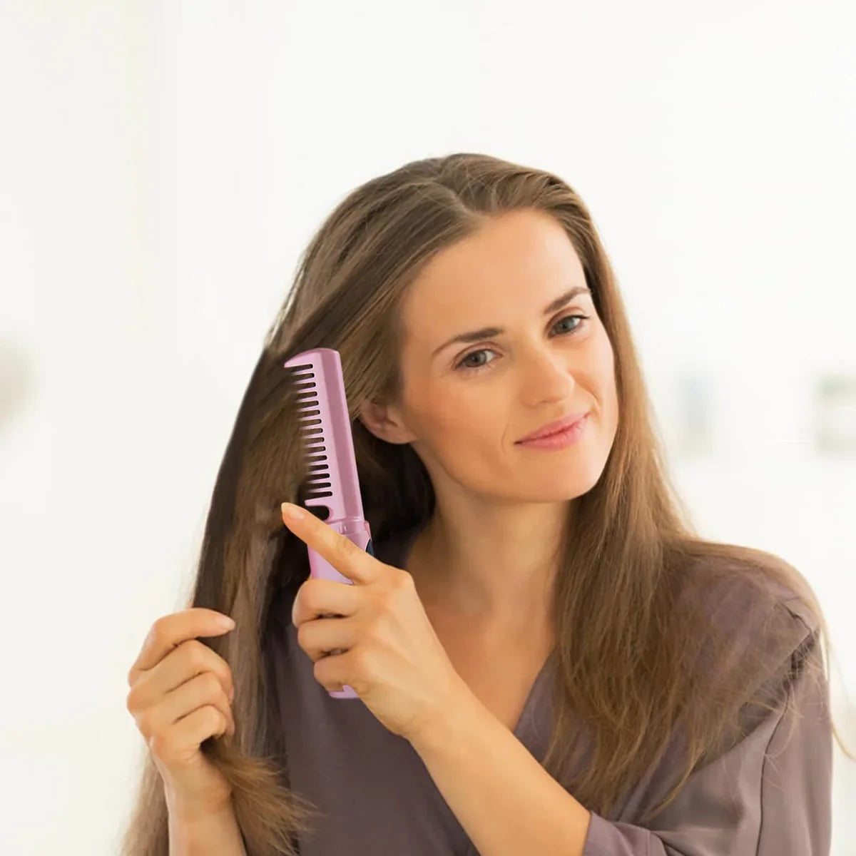 Silk Straight Pro Mini USB Cordless Hair Straightener Brush