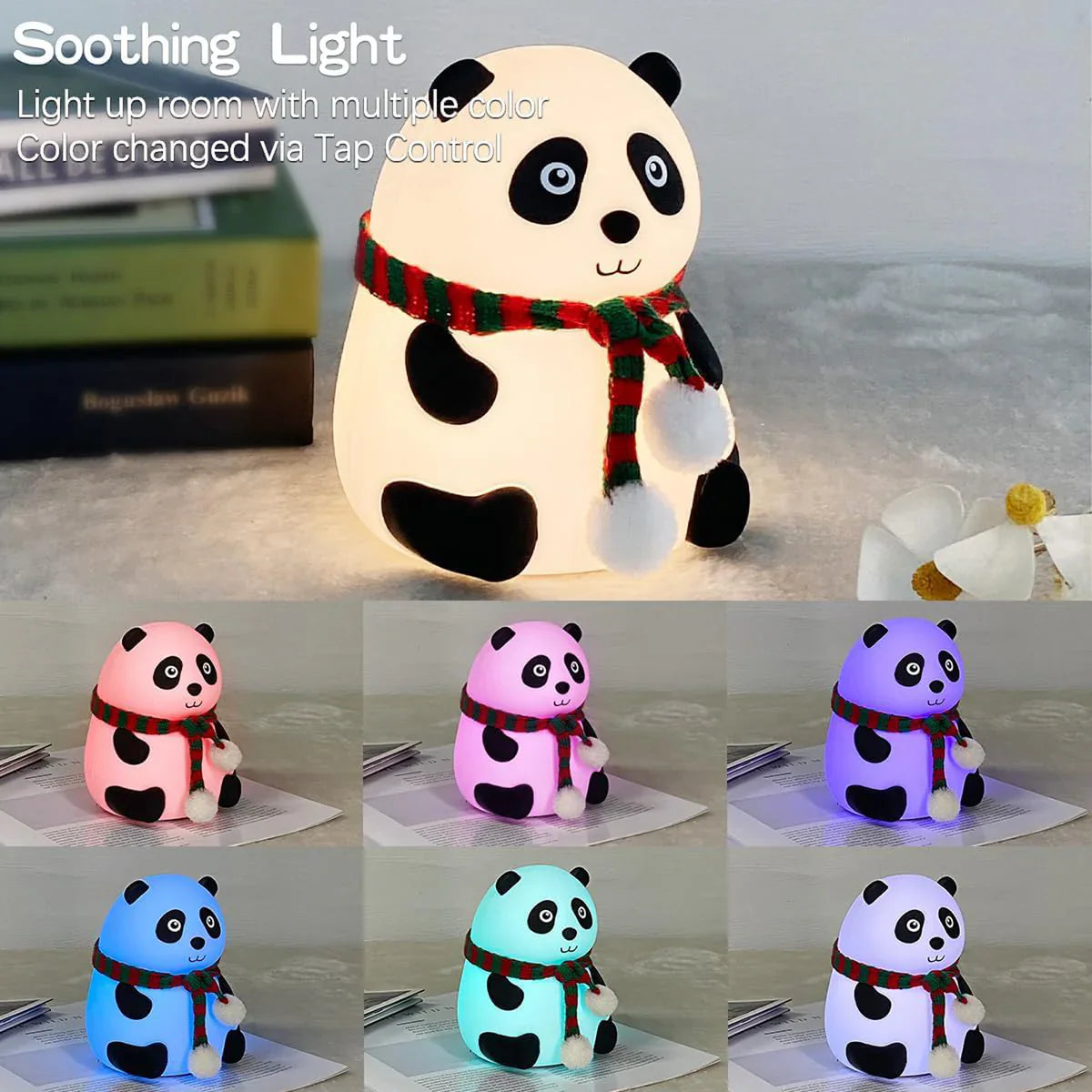 Panda Glow Pro 7-Color Silicone Touch Night Lamp