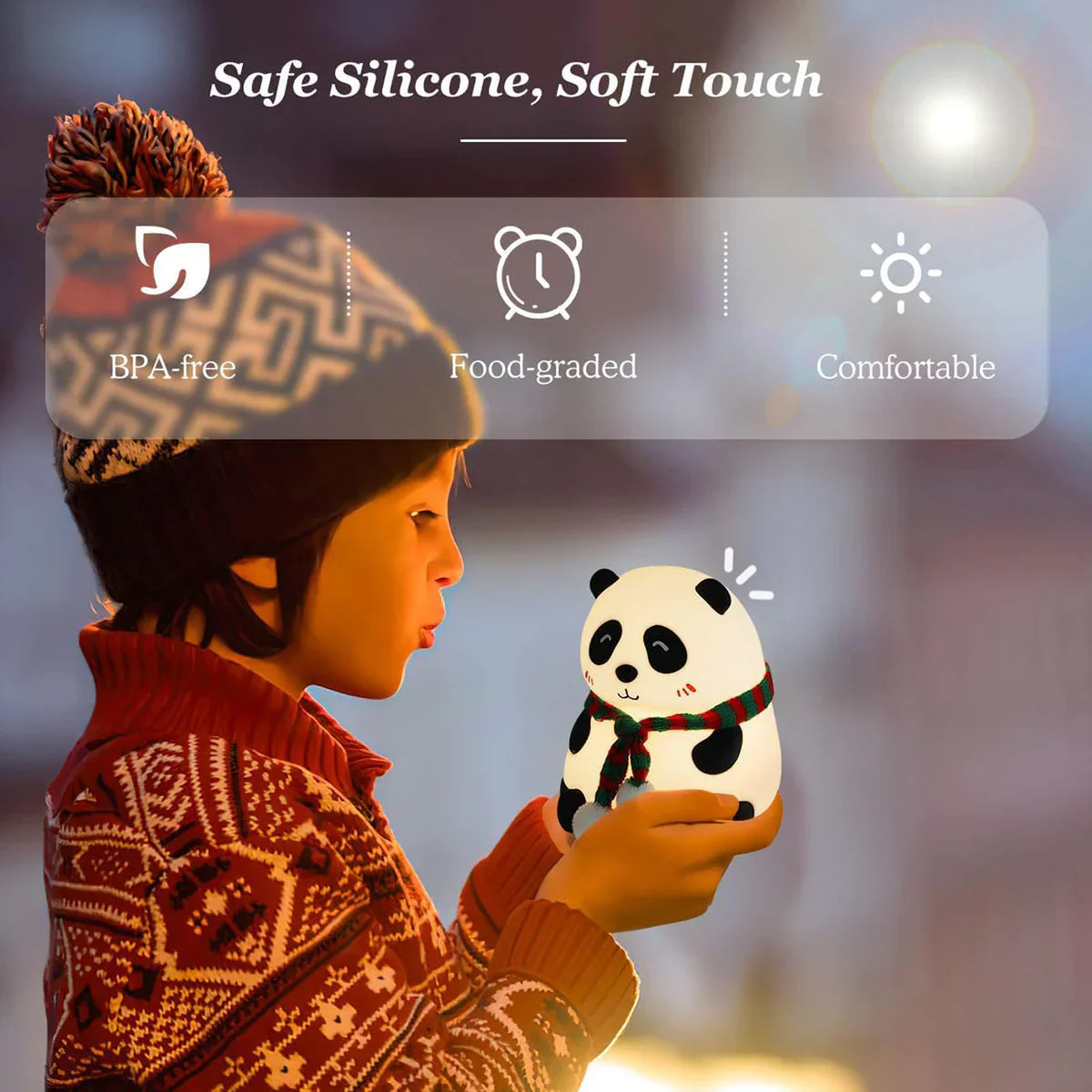 Panda Glow Pro 7-Color Silicone Touch Night Lamp