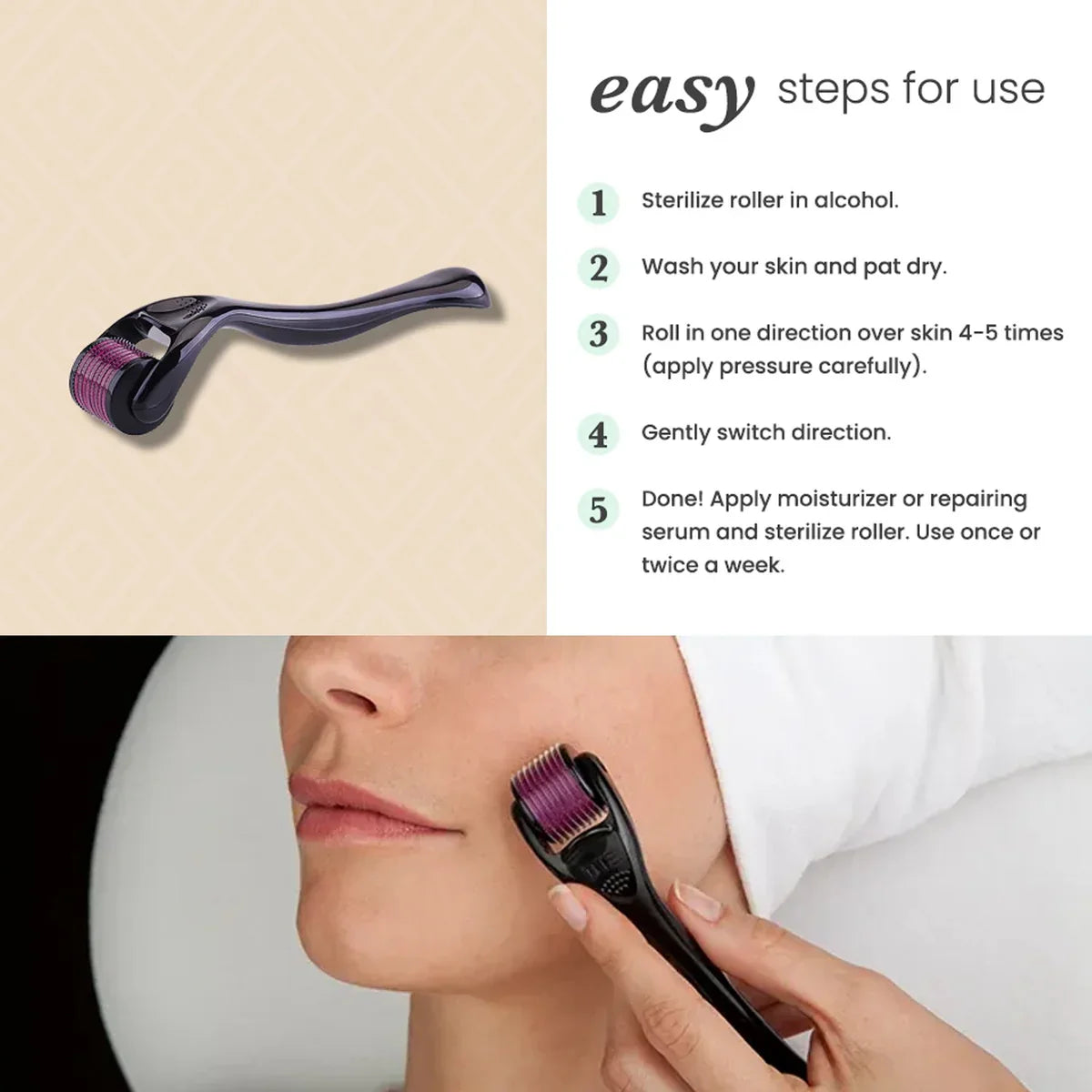 Derma Glow Pro 0.75mm Skin & Hair Renewal Roller