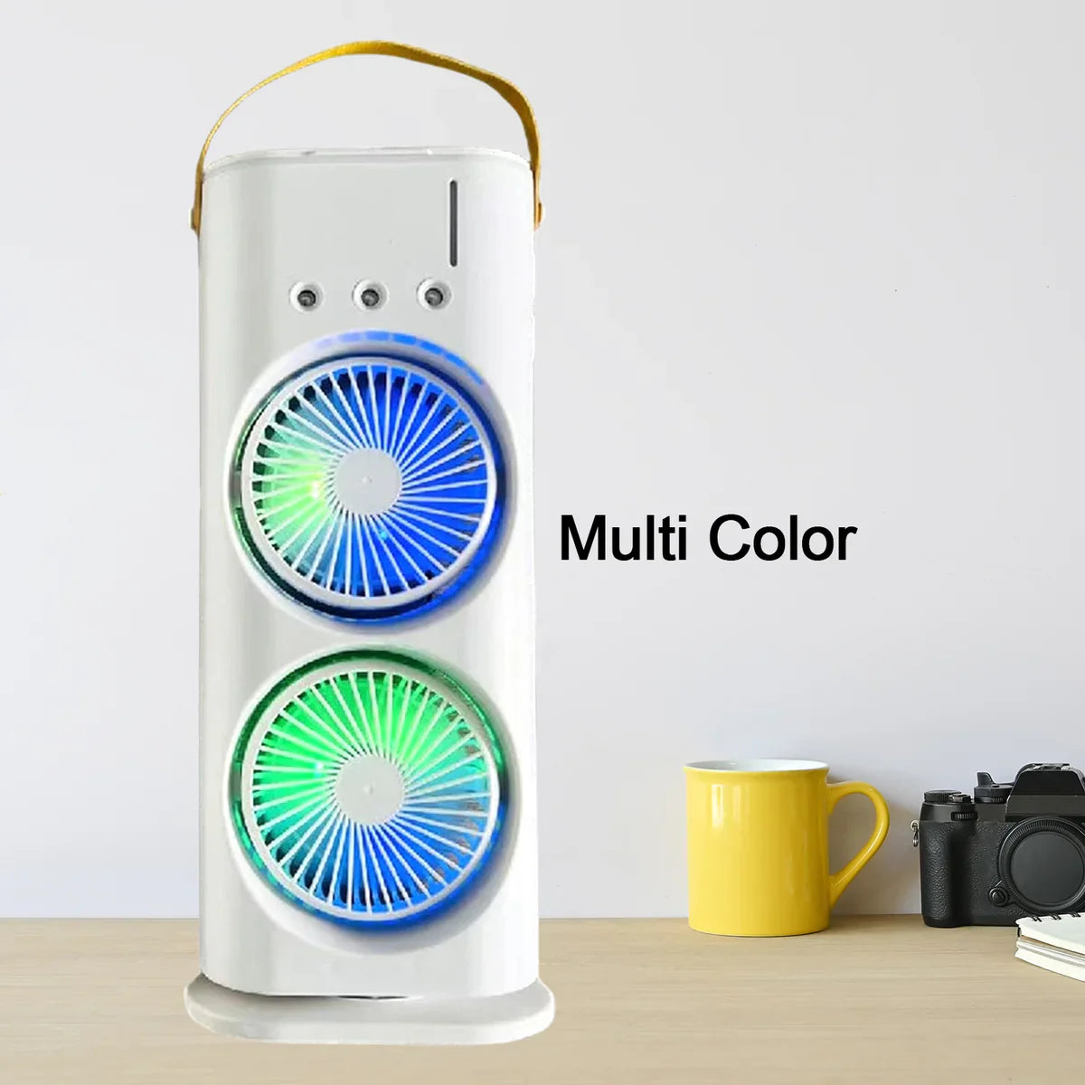 Dual Breeze Pro Double-Head Desktop Air Cooler with Remote