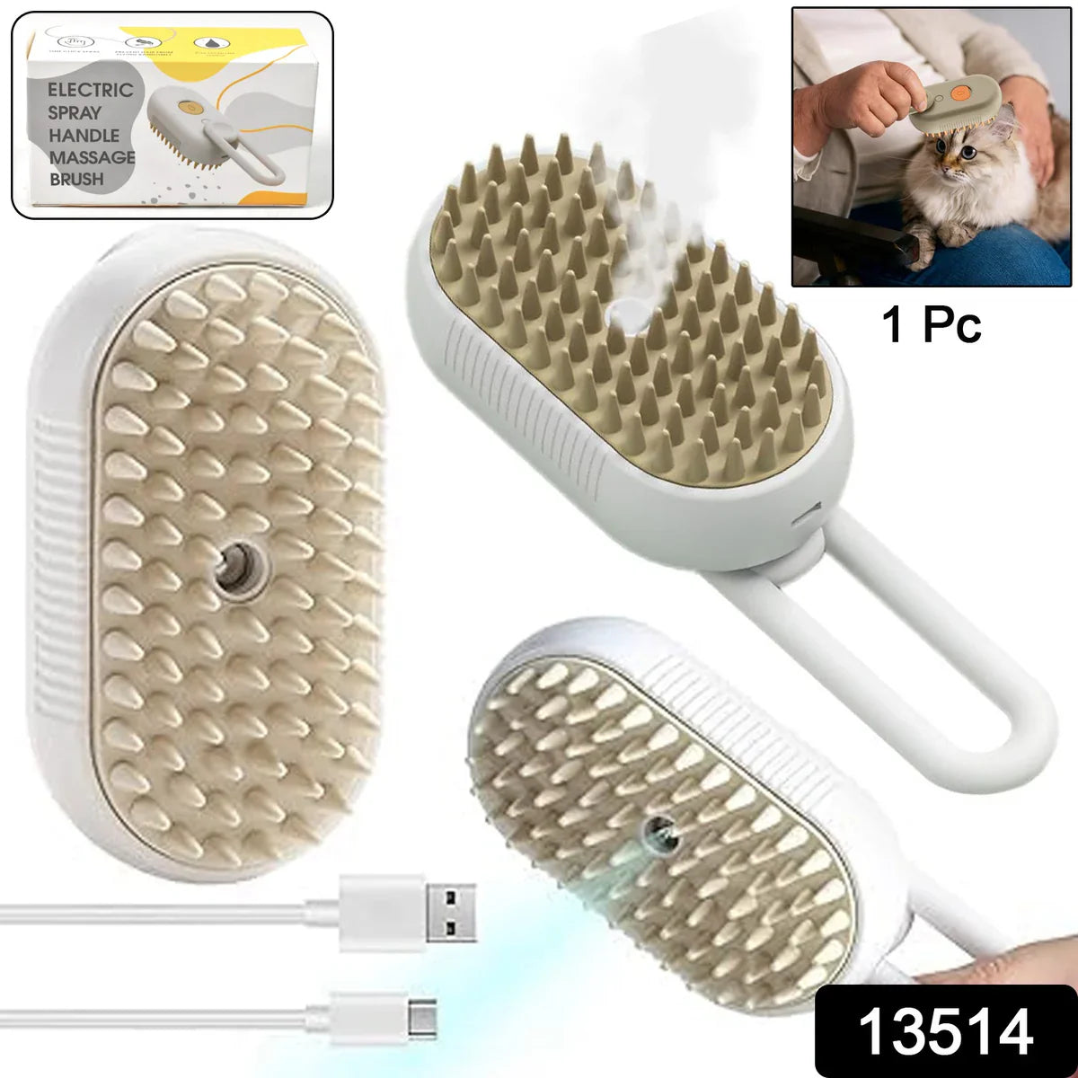 Steam Glow Pro Electric Spray & Massage Brush
