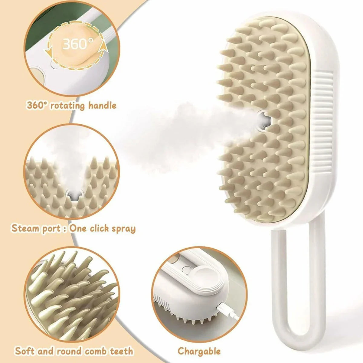 Steam Glow Pro Electric Spray & Massage Brush