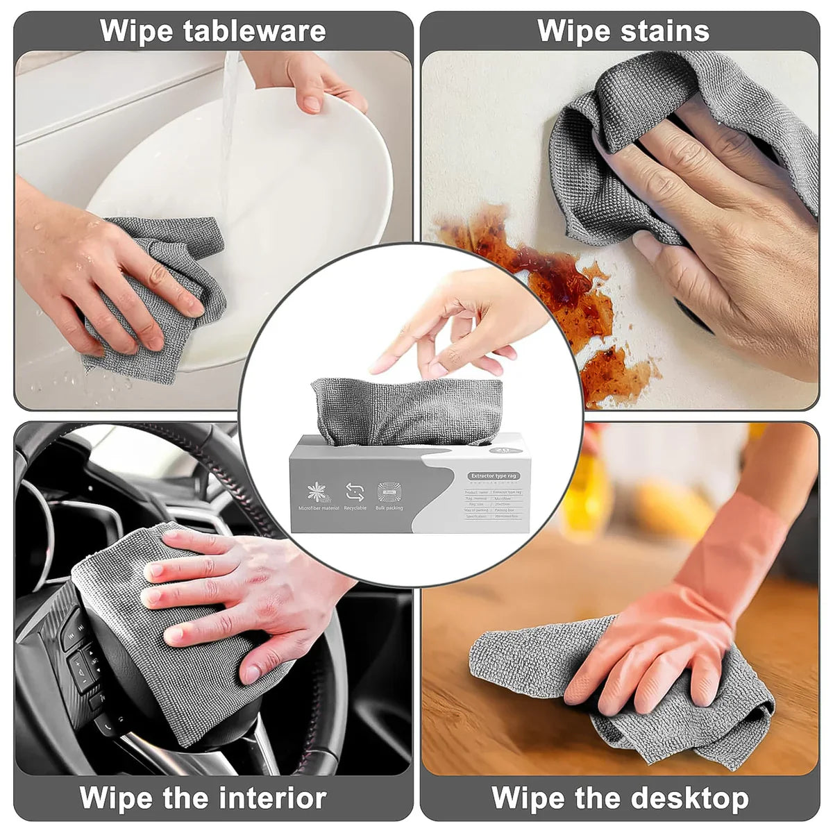 Clean Wipe Pro™ Thickened Multi-Surface Magic Cloth – 20PCS