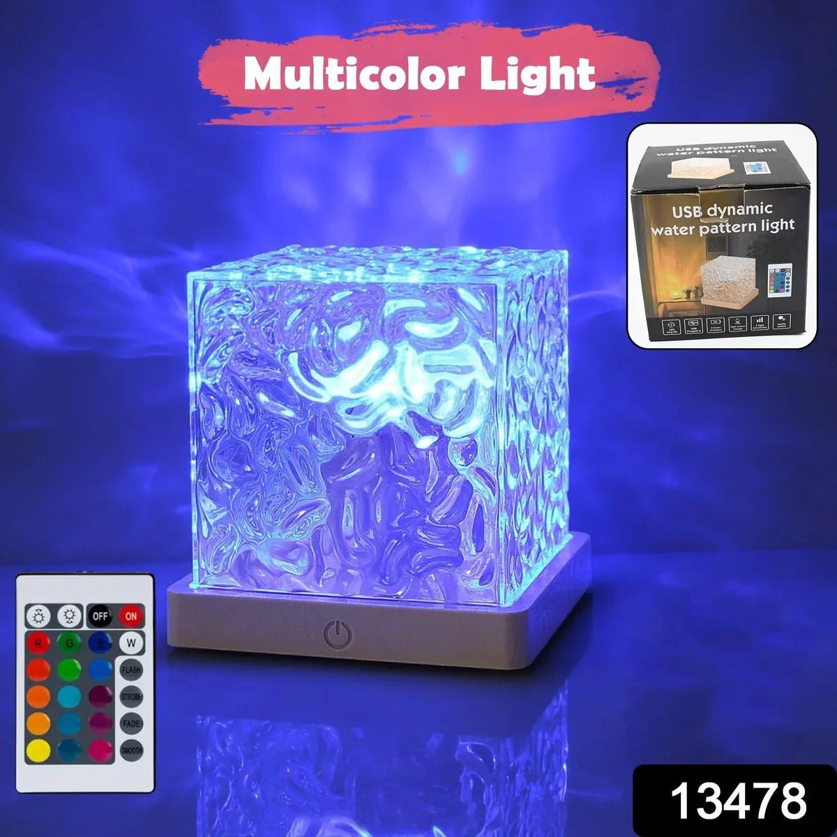 Aura Wave Pro Rotating Water Ripple Night Lamp with Remote
