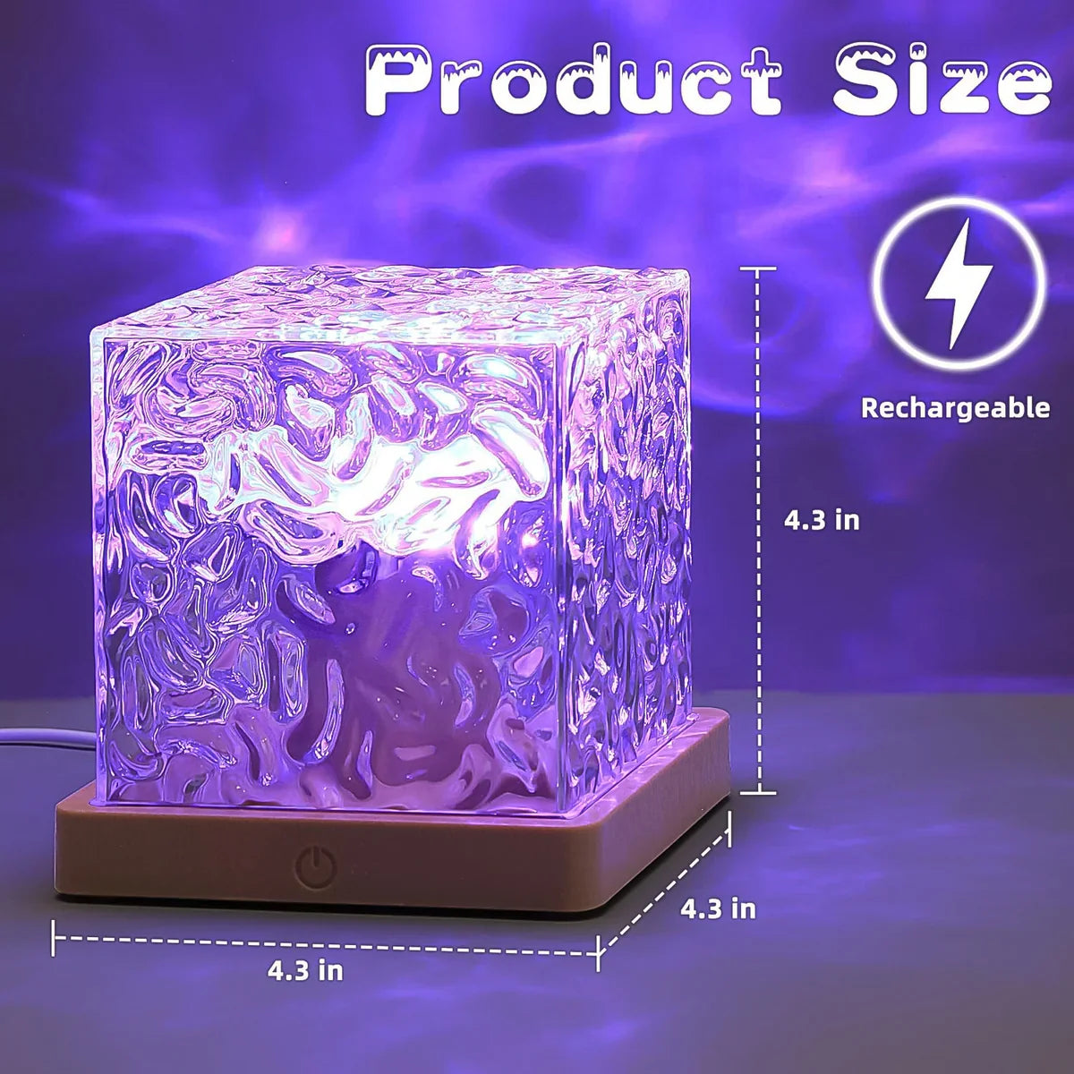 Aura Wave Pro Rotating Water Ripple Night Lamp with Remote