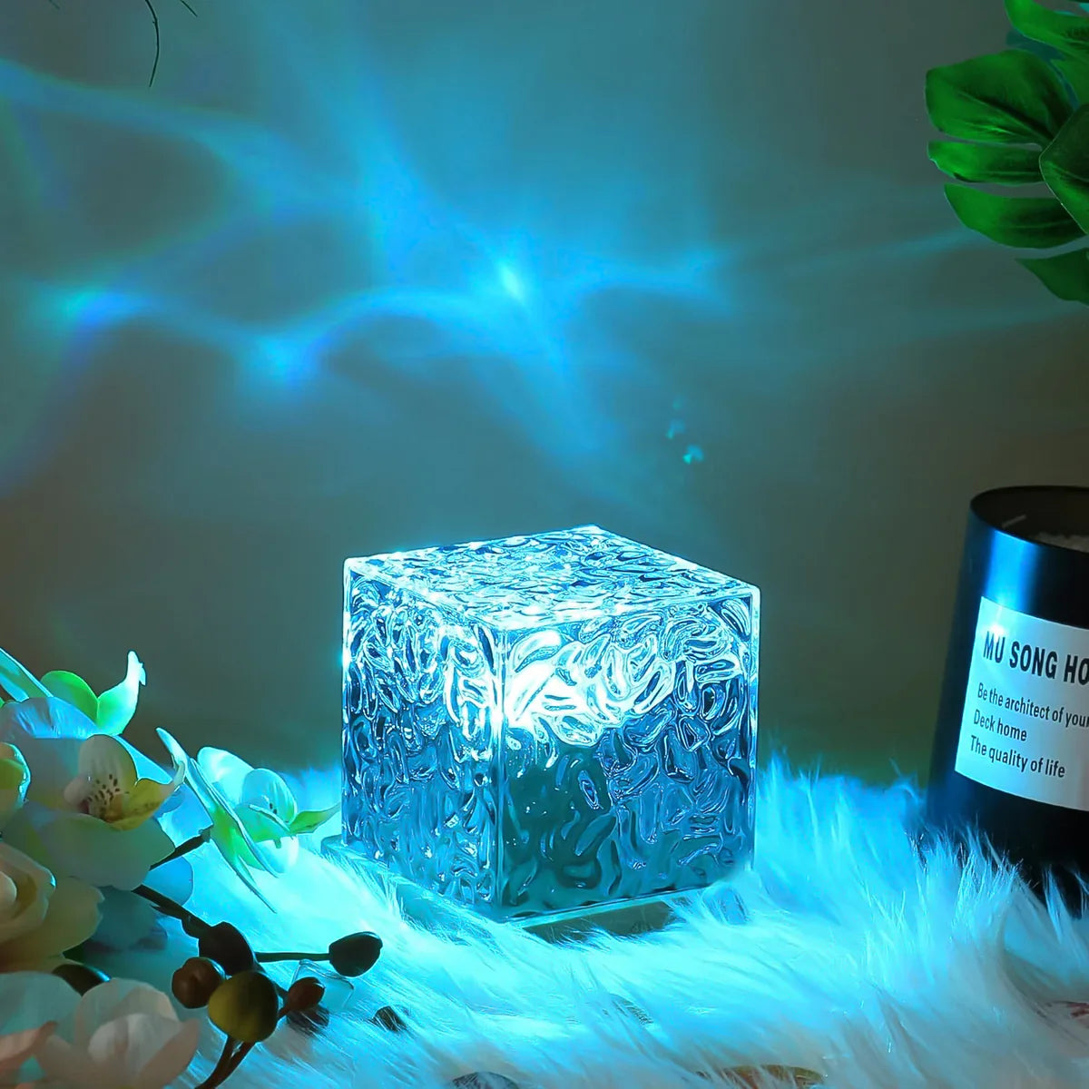 Aura Wave Pro Rotating Water Ripple Night Lamp with Remote