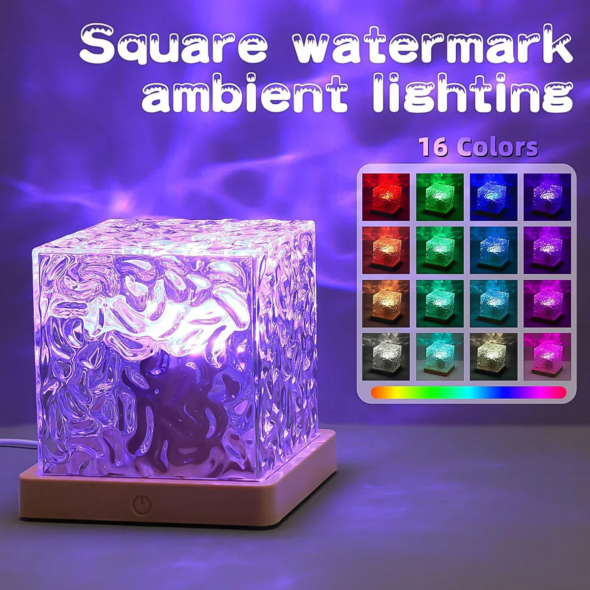 Aura Wave Pro Rotating Water Ripple Night Lamp with Remote