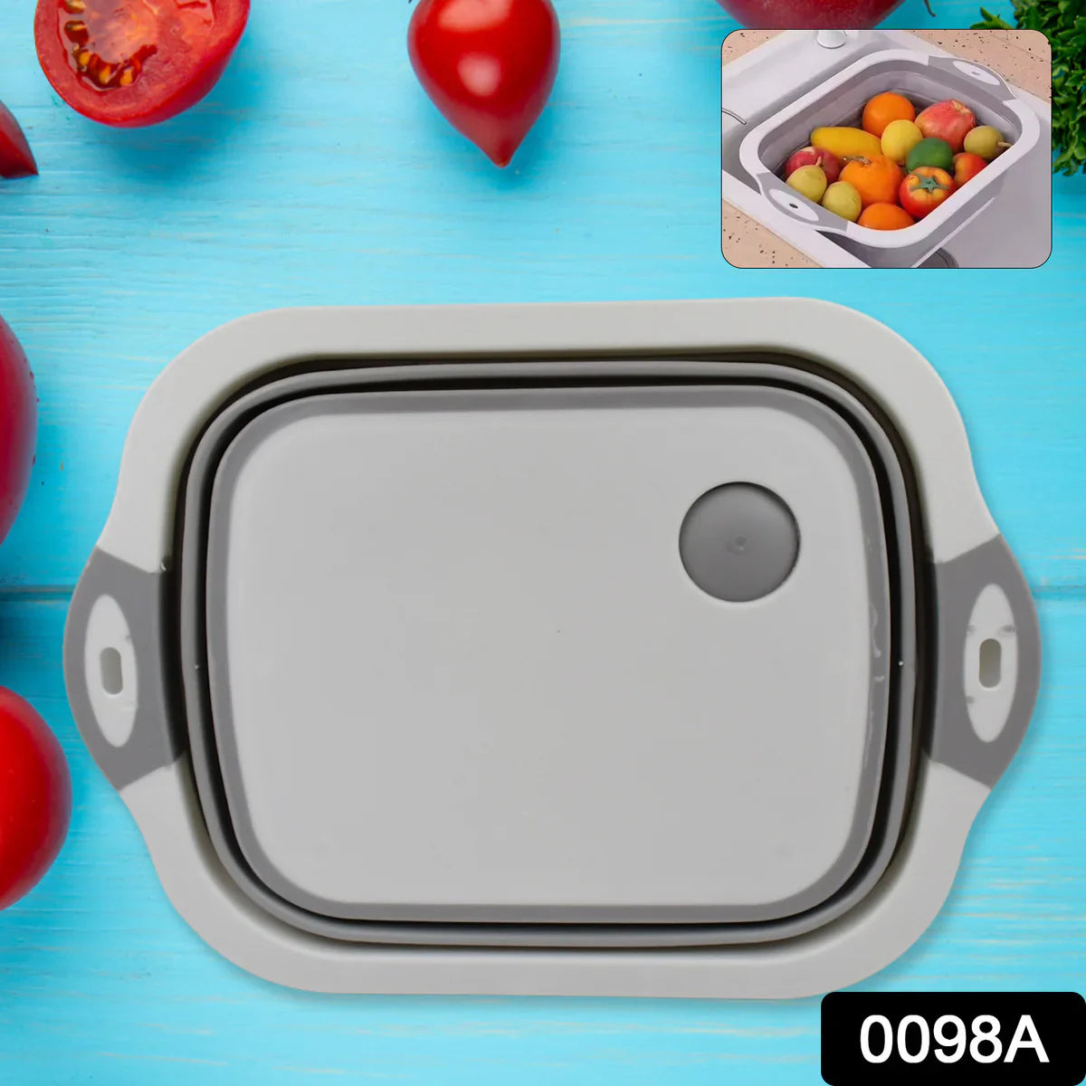 Fold Prep Pro Collapsible Cutting Board with Wash Basket