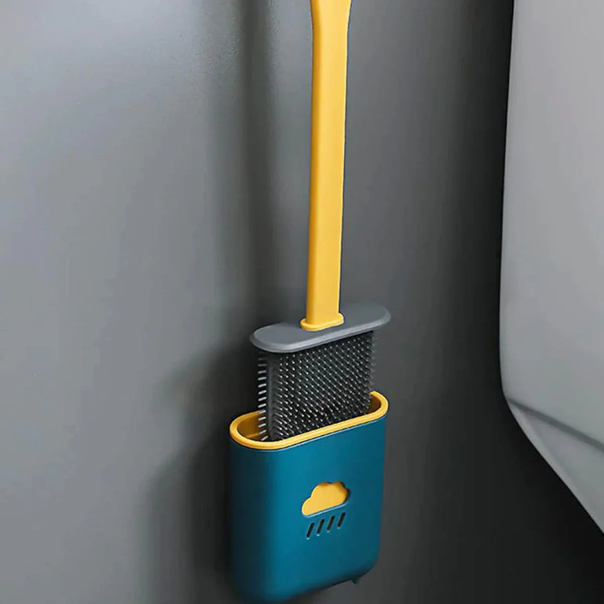 Flex Clean Pro Silicone Toilet Brush with Quick-Dry Ho