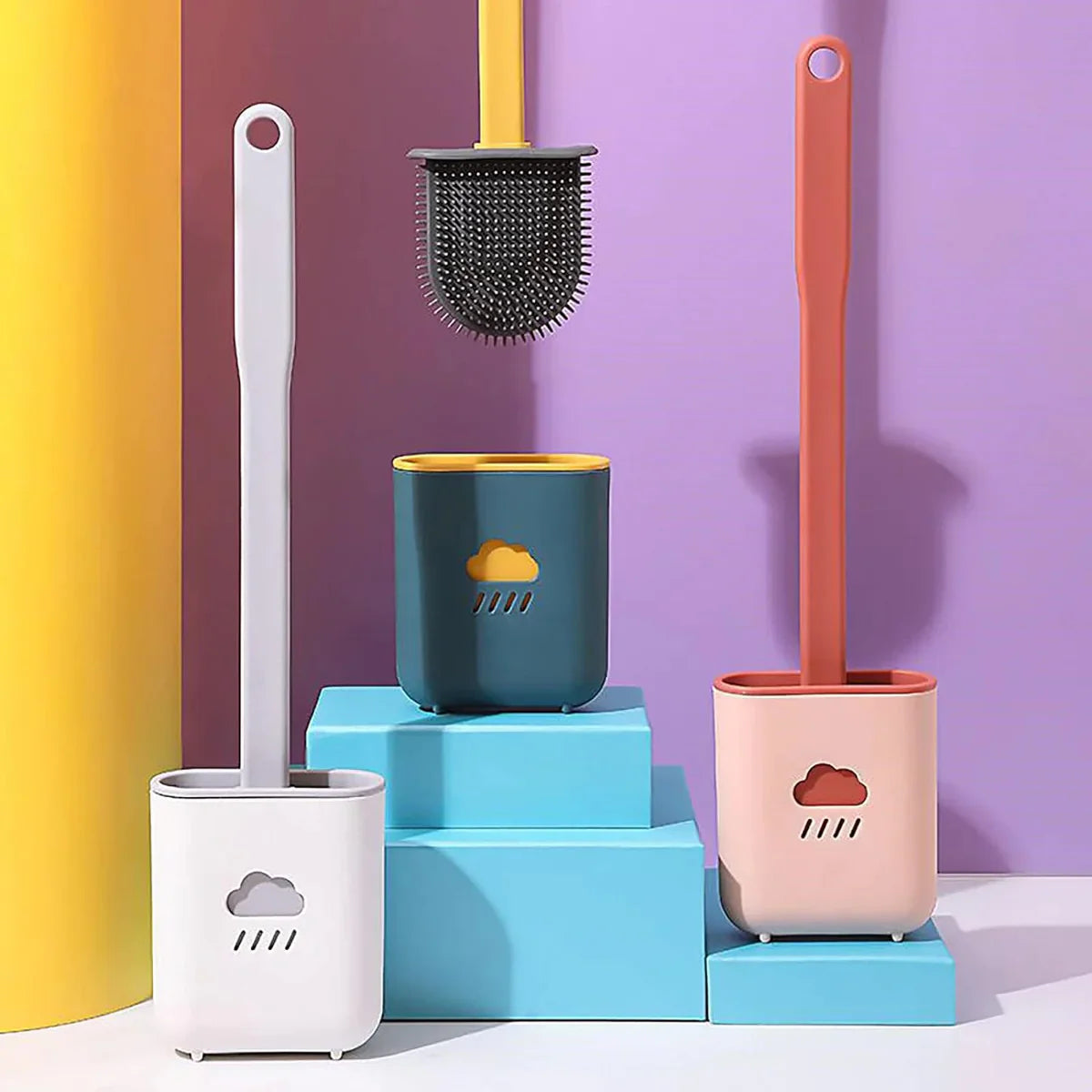 Flex Clean Pro Silicone Toilet Brush with Quick-Dry Ho