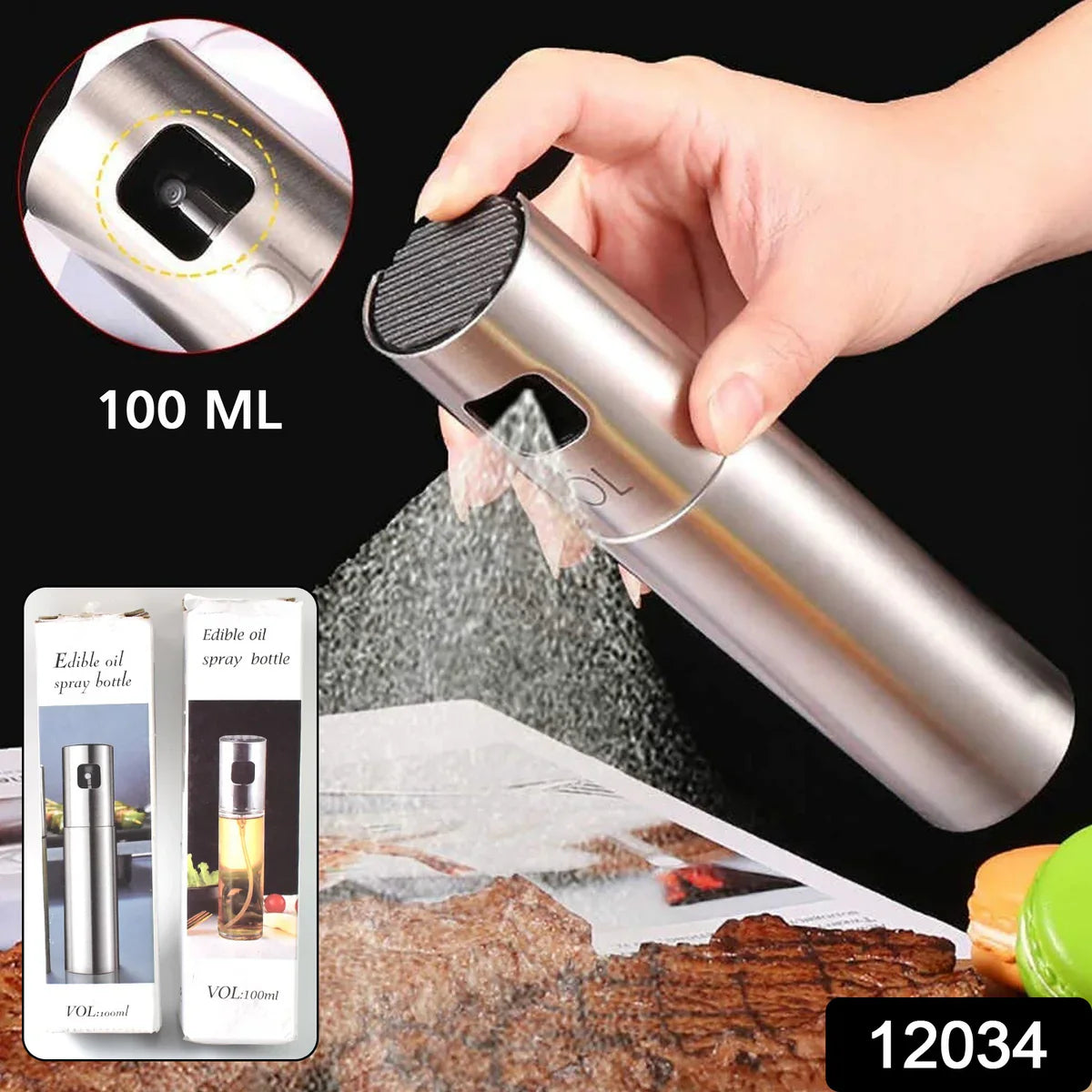 Smart Mist Pro 100ml Stainless Steel Oil Spray Bottle
