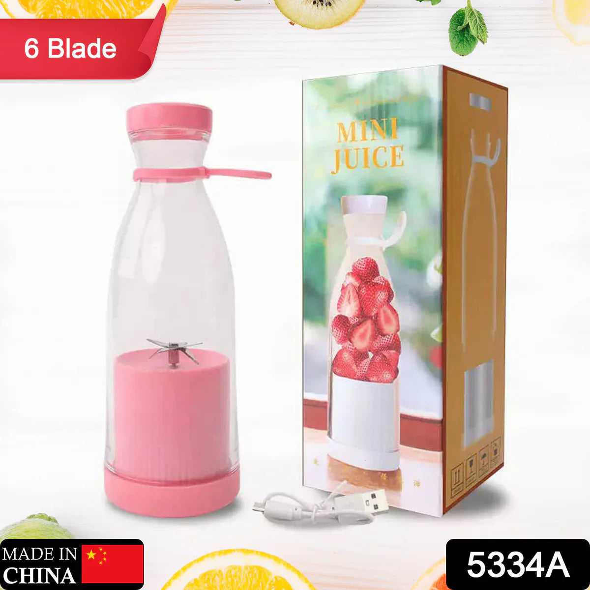 Blend Go Pro™ Portable 6-Blade Juicer Bottle – 420ML