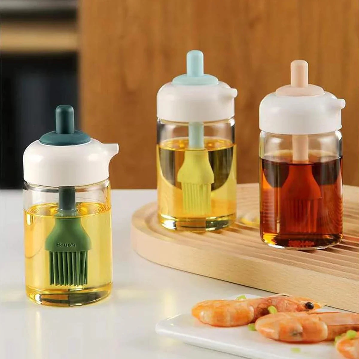 Smart Pour Pro 2-in-1 Glass Oil Dispenser with Silicone Brush